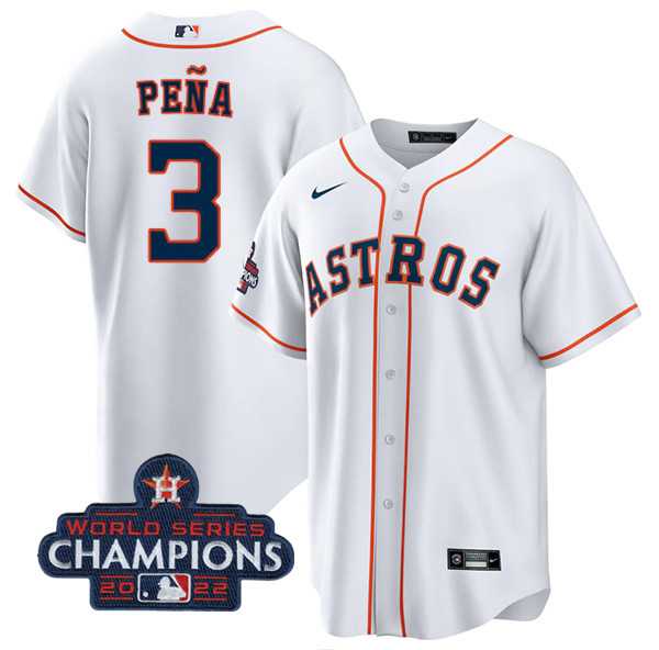 Men's Houston Astros #3 Jeremy Pena White 2022 World Series Champions Cool Base Stitched Baseball Jersey,We sell and wholesale Men's Houston Astros #3 Jeremy Pena White 2022 World Series Champions Cool Base Stitched Baseball Jersey on line form chian!